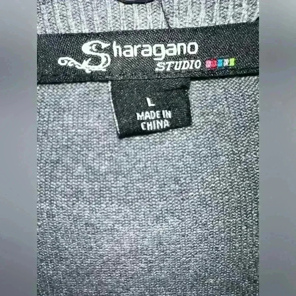 Sharagano Studio Cardigan & Skirt black and gray sz 10 Skirt Large Cardigan - Picture 7 of 12